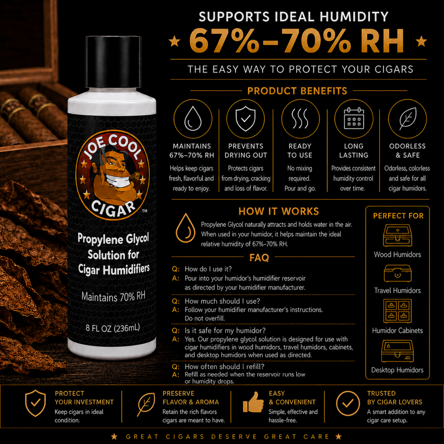 Humidor Solution - PG (8oz Bottle)